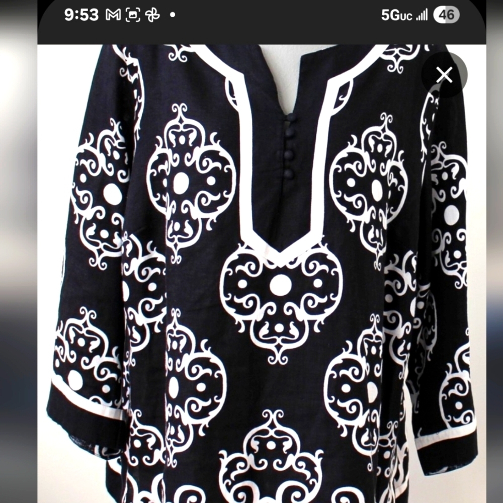 Style & Co. Linen Print Tunic Size 6